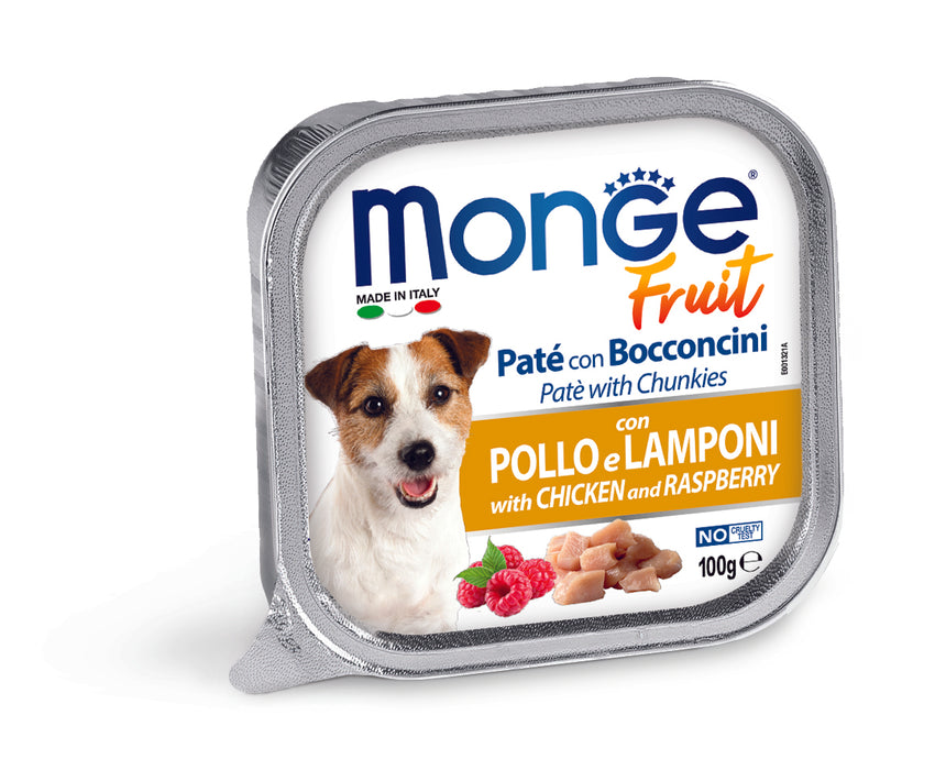 Monge Fruit Paté and Chunkies with Chicken & Raspberry 100g