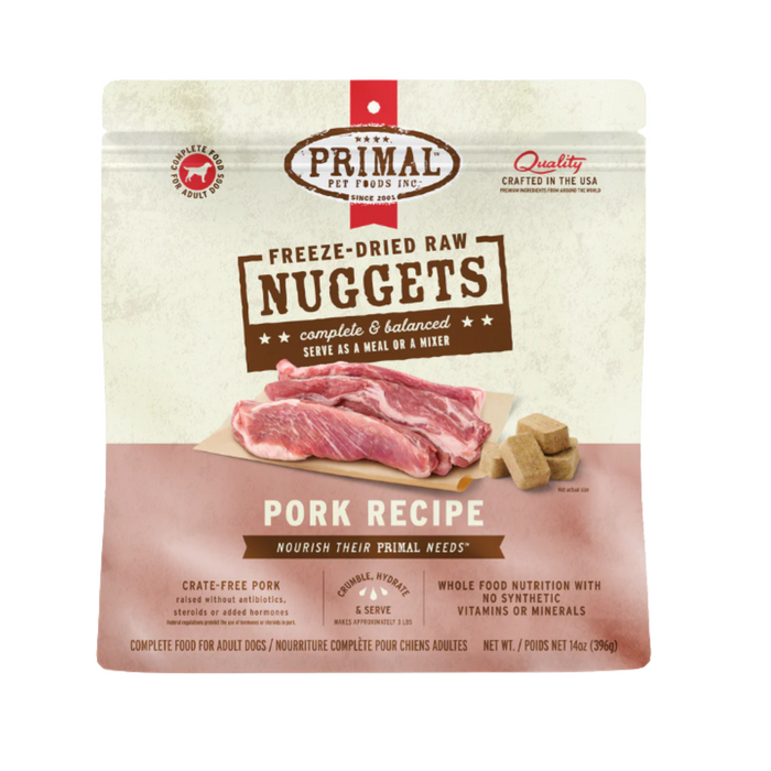 Primal Canine Freeze Dried Raw Nuggets Pork 14oz / 397g