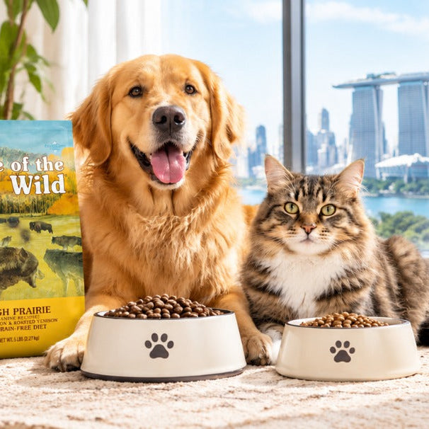 Taste of the Wild grain-free dog and cat food formulas in Singapore.
