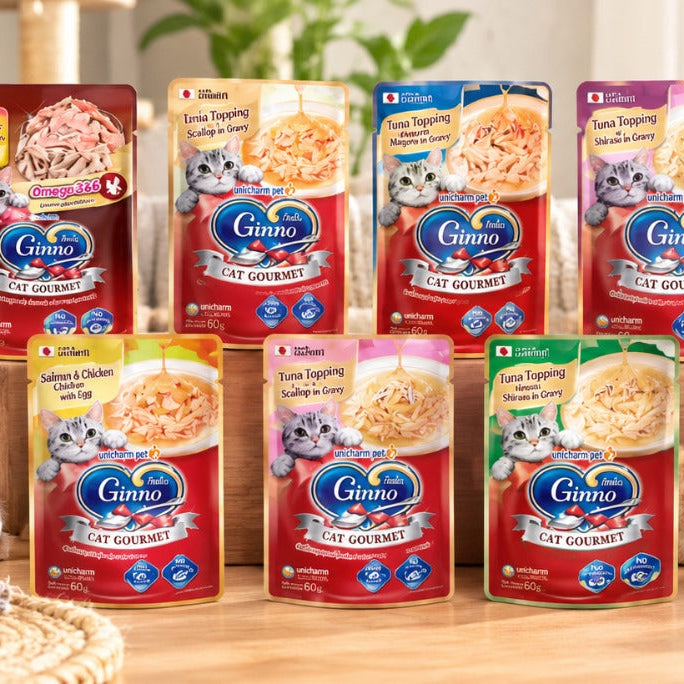 Unicharm Ginno Gourmet Tuna Cat Wet Food Pouches available at Neko.SG Singapore