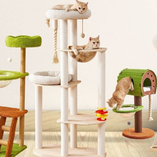 Solid wood cat trees, condos, and scratchers for Singapore HDB flats and condos by Neko.SG