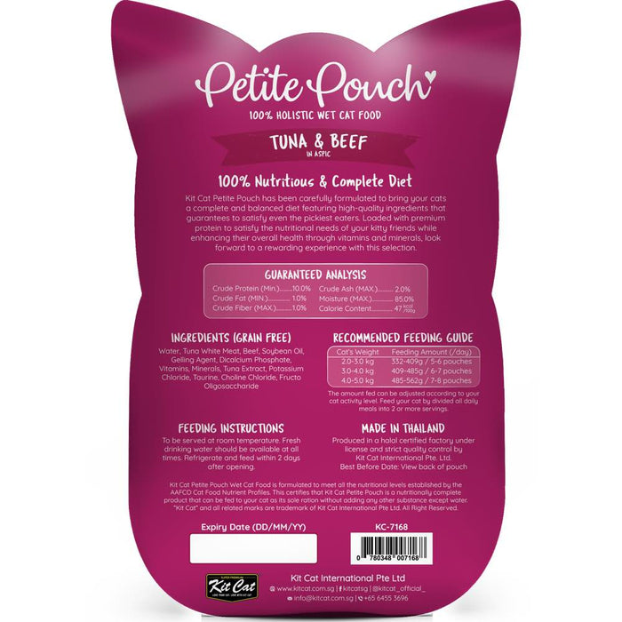 Kit Cat Petite Pouch - Tuna & Beef In Aspic 70g