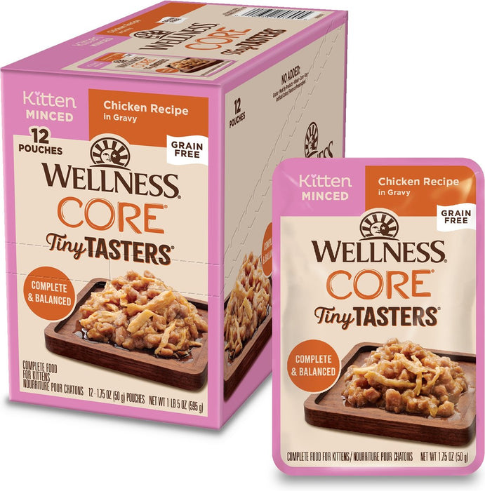 ✅B4F1 CIAO! Wellness CORE Tiny Tasters for Cats:  Kitten Minced Chicken Recipe in Gravy 1.75oz