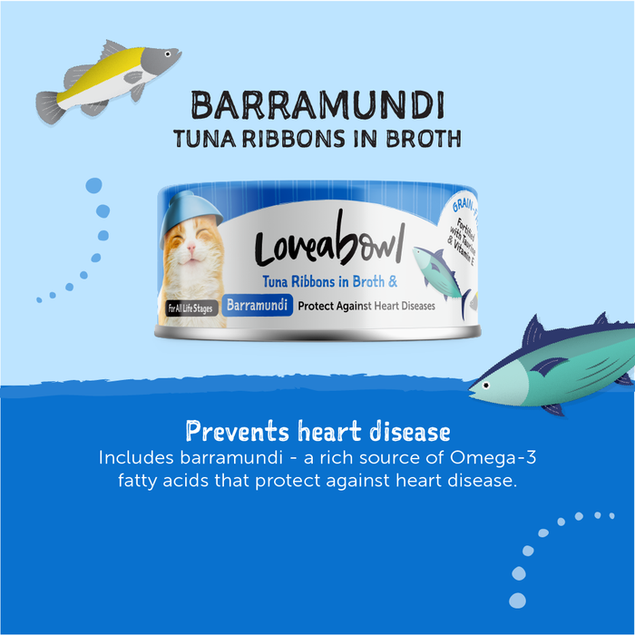 Loveabowl Tuna Ribbons In Broth With Barramundi 70g