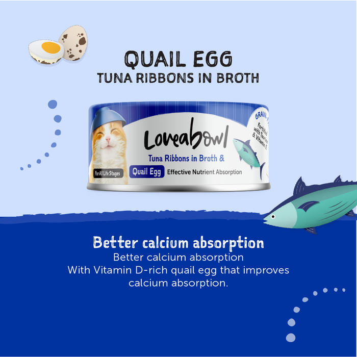 Loveabowl Tuna Ribbons In Broth With Quail Egg 70g