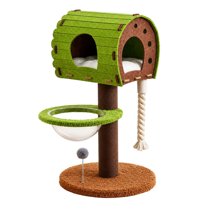 102cm Post Box-inspired forest treehouse cat climbing tree with scratching posts