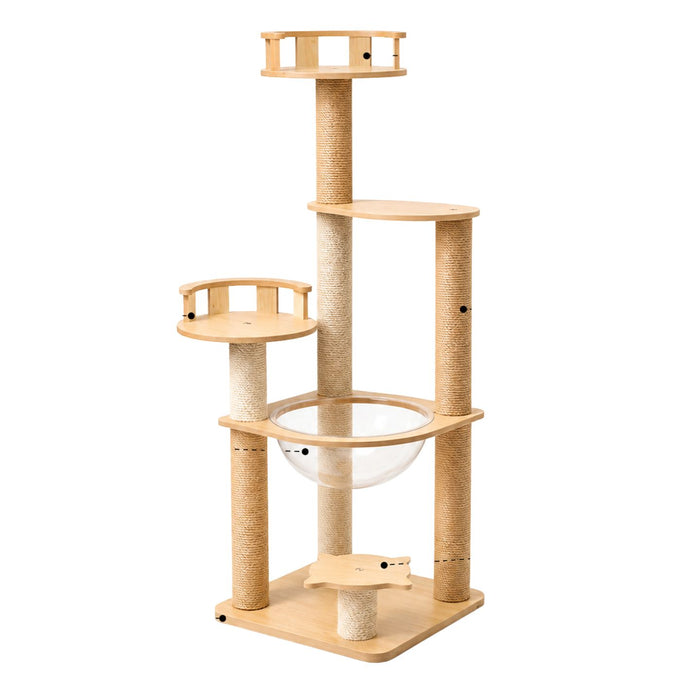 125 cm plywood and sisal cat condo tower - Neko.SG