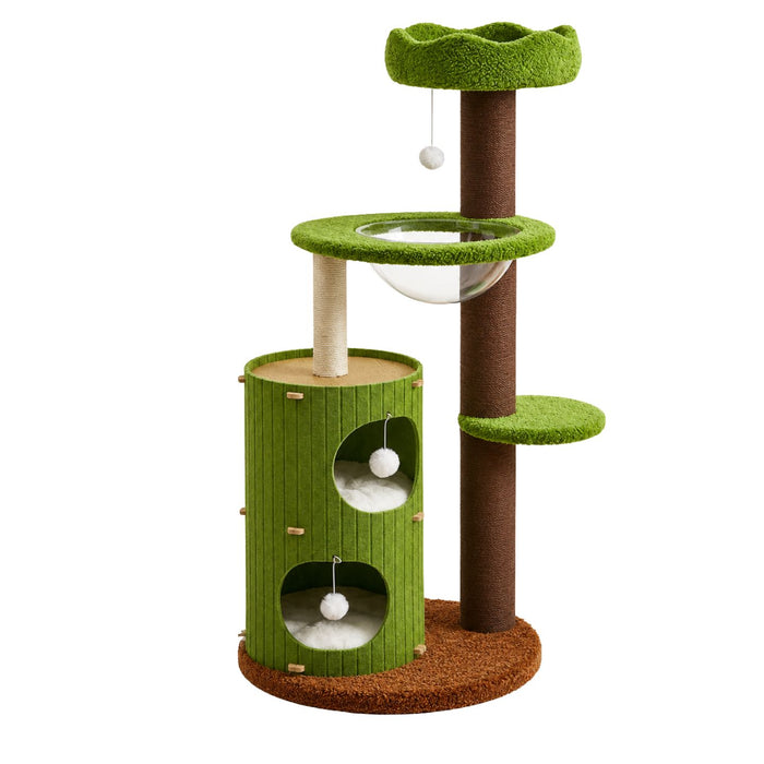 132cm Forest Castle solid wood cat climbing tree house with scratching post