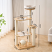 Lucent 132cm solid wood cat tree tower with condo and scratching posts