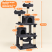 159cm Miyabi Solid Wood Cat Tower packaging and full view