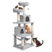 159cm Miyabi Solid Wood Cat Tower packaging and full view