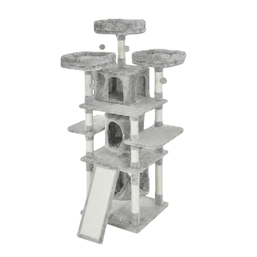 171cm multi-level cat tower with plush perches and hammock- Neko.SG