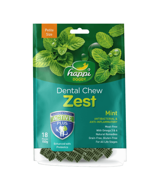 Happi Doggy Zest Mint Dental Chew Petite 150g
