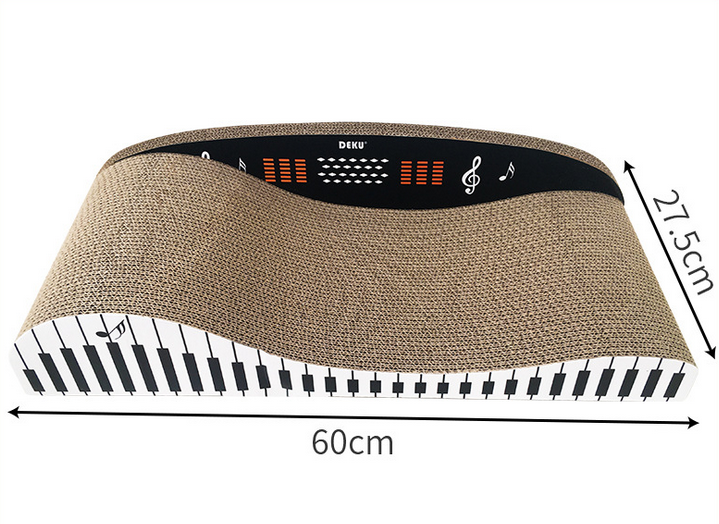 60cm Piano Cat Scratch Board - Durable Recyclable Cardboard with Catnip