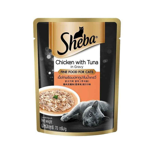 Sheba Cat Wet Food Pouch Chicken with Tuna in Gravy 70g