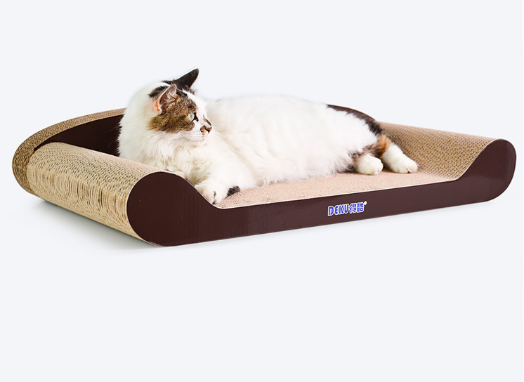 83cm Brown Cat Scratch Board - Durable Recyclable Cardboard with Catnip
