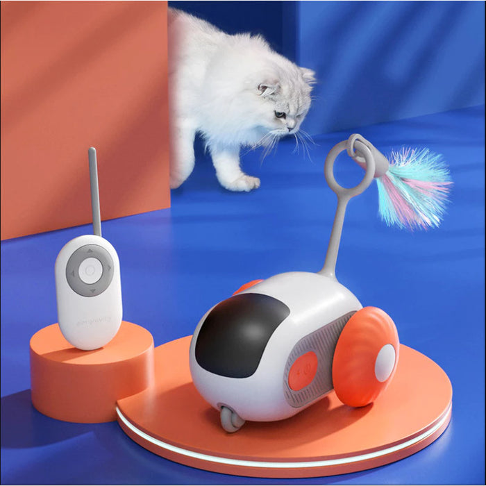Petgravity Pet Toy Interactive Car with Remote Blue