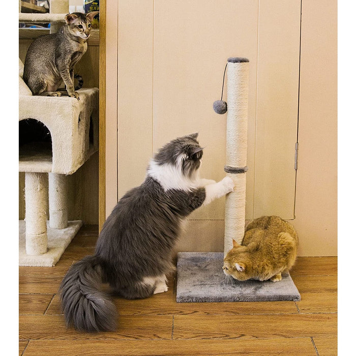 88cm Tall Cat Scratching Post / Pole (Light Grey)