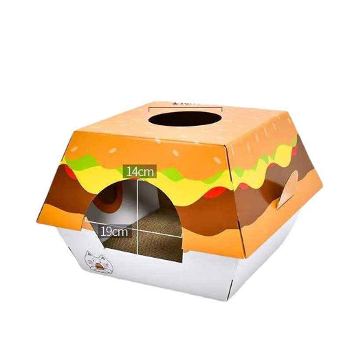 Hamburger Box Cat Bed & Scratch Board