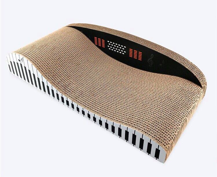 60cm Piano Cat Scratch Board - Durable Recyclable Cardboard with Catnip