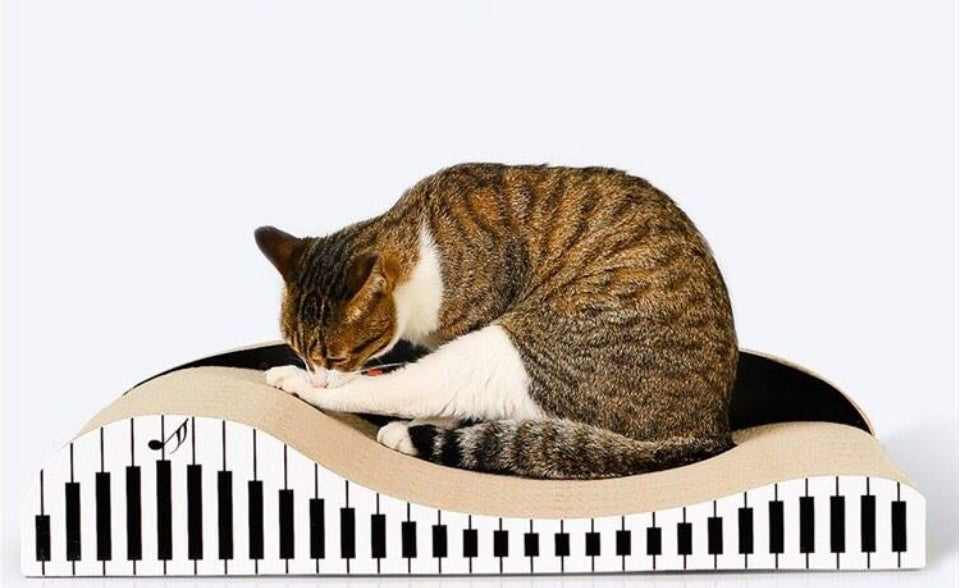 60cm Piano Cat Scratch Board - Durable Recyclable Cardboard with Catnip