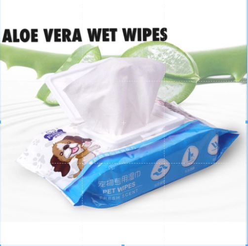 PetBest Pet Wipes for Dogs & Cats Extra Soft & Strong Grooming Wipe with Aloe Vera Formula - Pack of 80