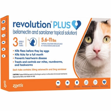 Revolution Plus Selamectin for Cats 2.5-5kg Orange 3pcs