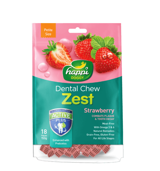 Happi Doggy Zest Strawberry Dental Chew Petite 150g