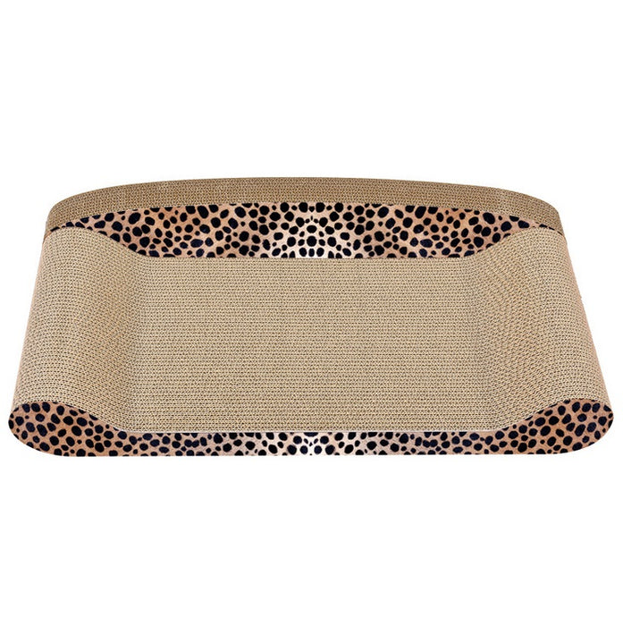 60cm Leopard Cat Scratch Board - Durable Recyclable Cardboard with Catnip