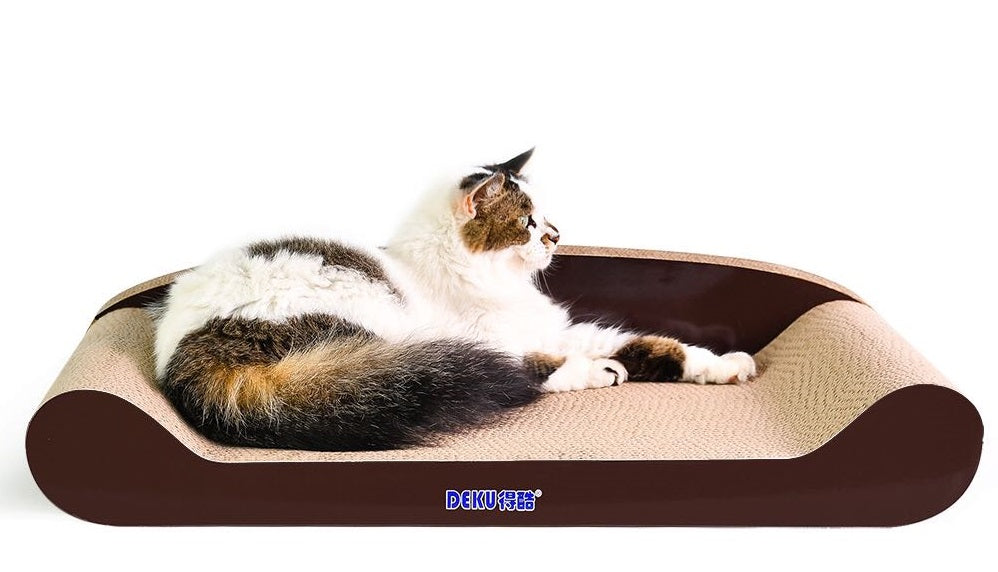 83cm Brown Cat Scratch Board - Durable Recyclable Cardboard with Catnip