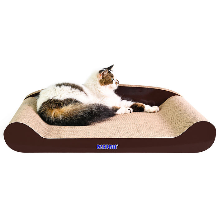 83cm Brown Cat Scratch Board - Durable Recyclable Cardboard with Catnip