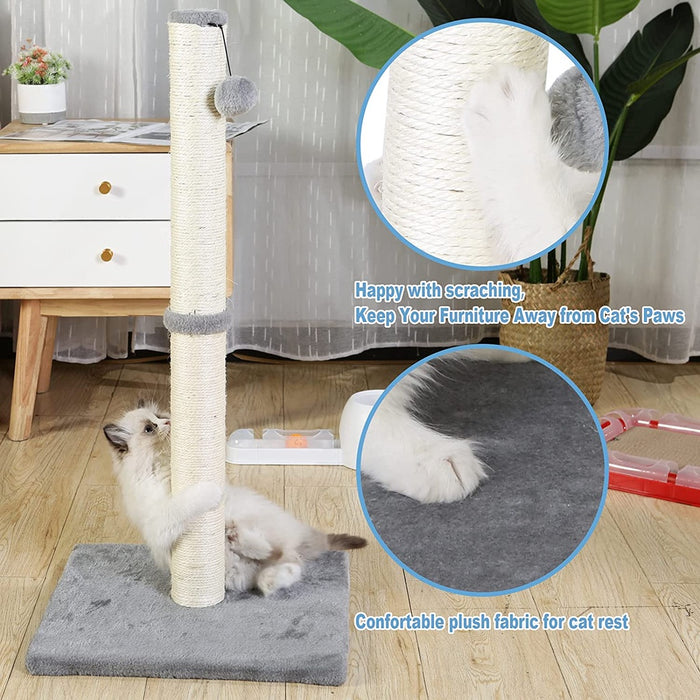 88cm Tall Cat Scratching Post / Pole (Dark Grey)