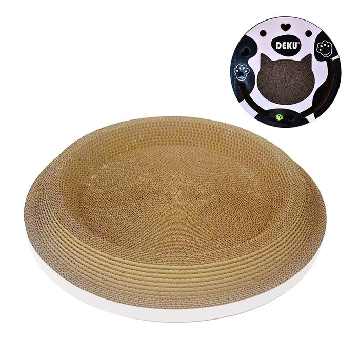 50cm Multi-Purpose Round Cat Nest Cat Bed with Bell, Durable Scratching Board, Scratch Board, Scratcher Deku