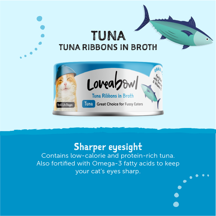 Loveabowl Tuna Ribbons In Broth 70g