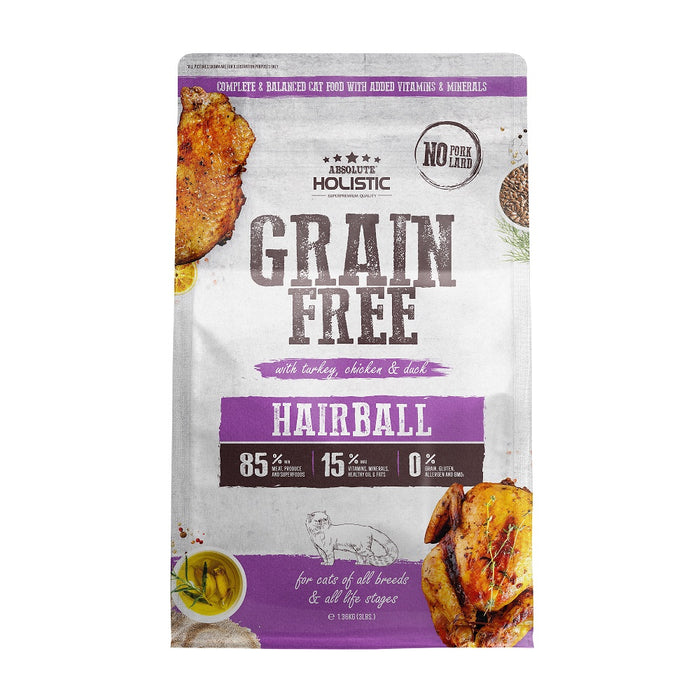 Absolute Holistic Grain Free Dry Cat Food - Hairball 3lbs