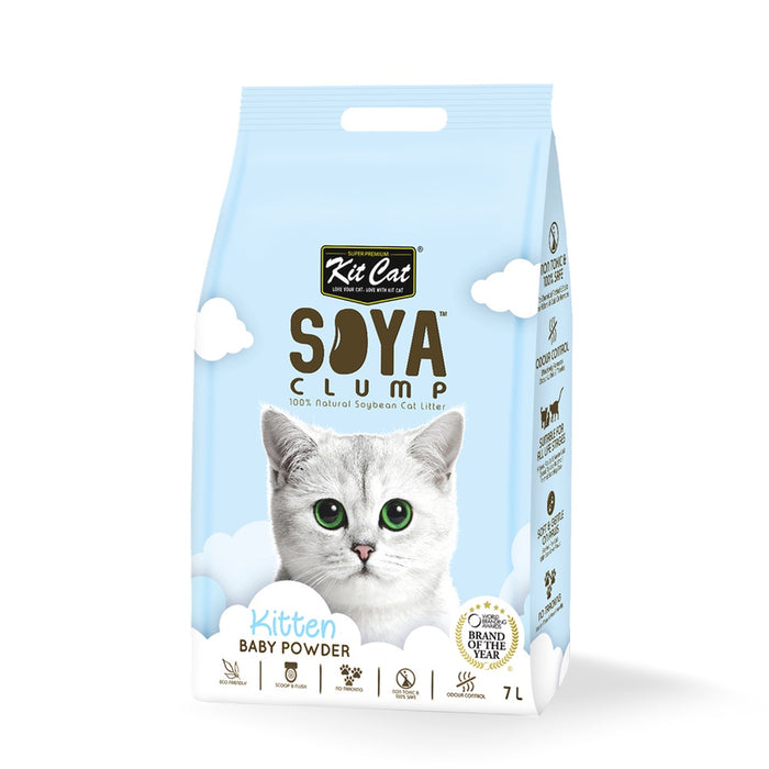 [OLD] Kit Cat Soya Clump Kitten Baby Powder Cat Litter 7L
