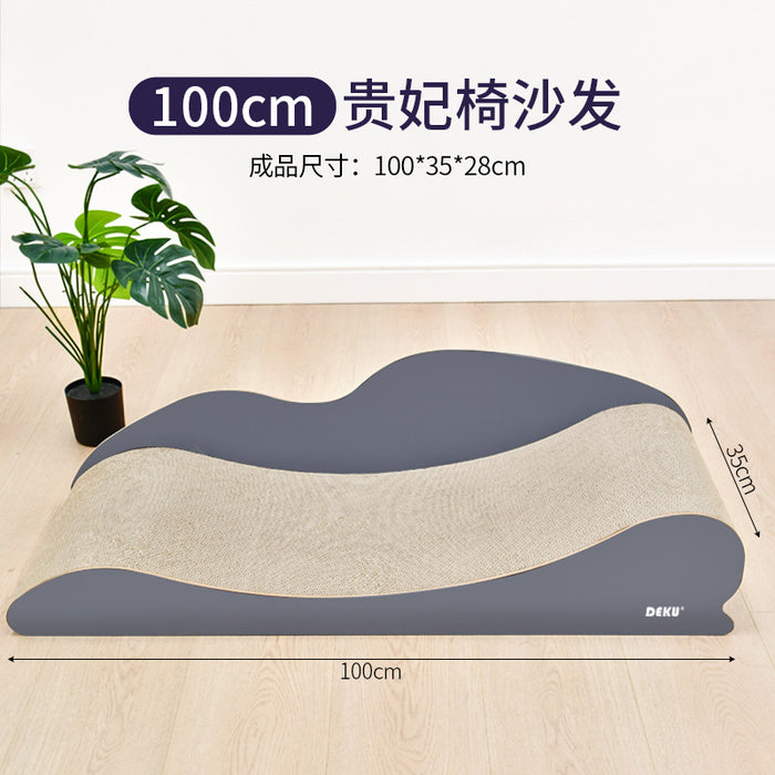 100cm Grey Wood Lounger Cat Scratch Board & Scratch Bed