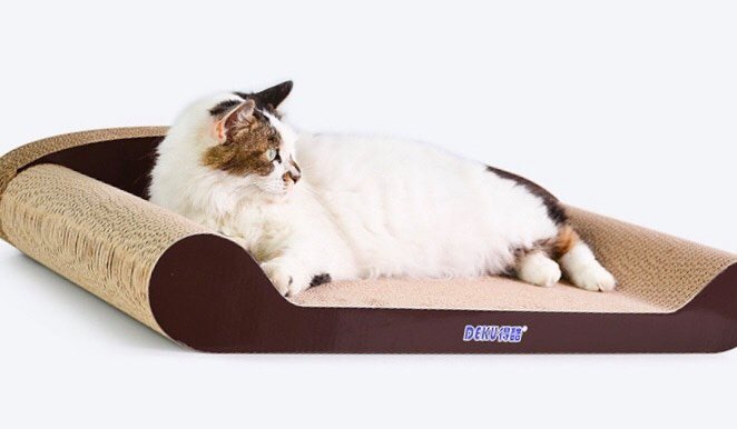 70cm Brown Cat Scratch Board - Durable Recyclable Cardboard with Catnip