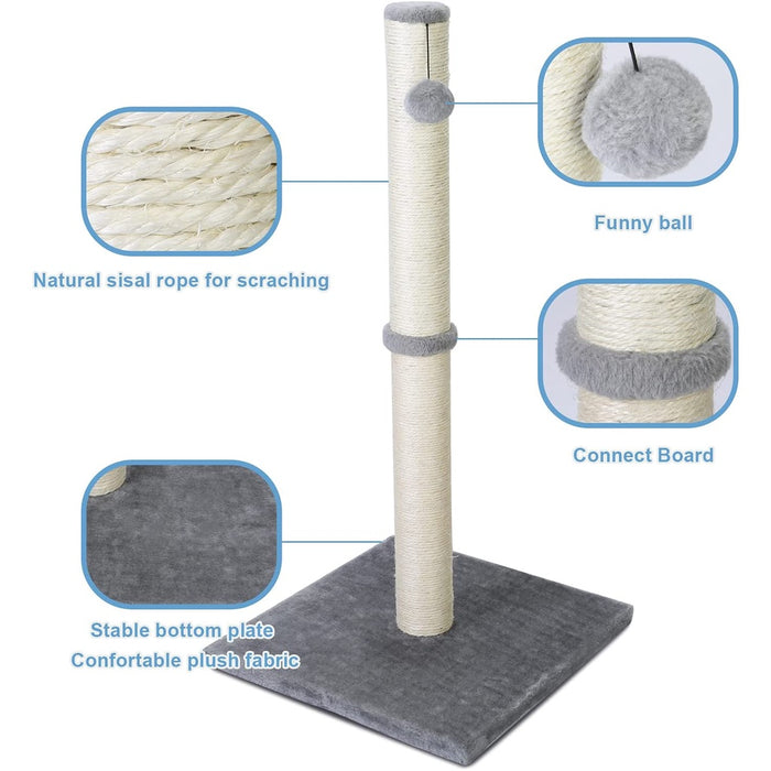 88cm Tall Cat Scratching Post / Pole (Dark Grey)