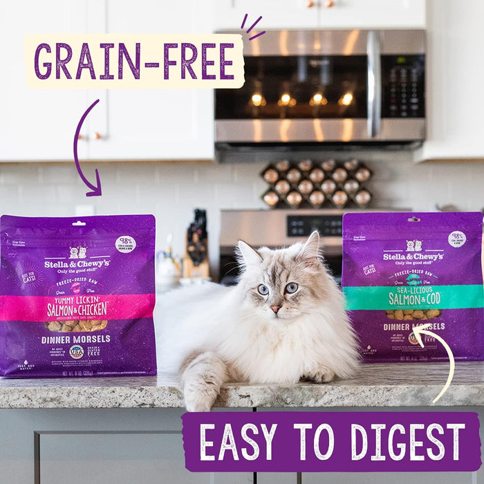 Stella & Chewy's Cat Freeze-Dried Dinner Morsels - Sea-Licious Salmon & Cod 8oz