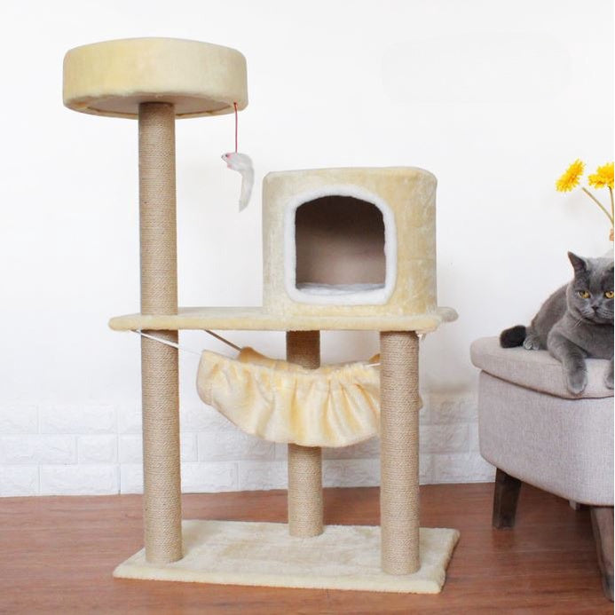 Cozy 100cm Cat Condo for Small Cats & Kittens (Cream)