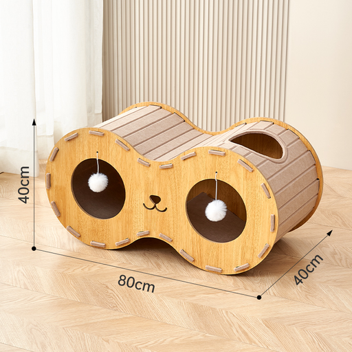 Cream telescope-style felt cat house