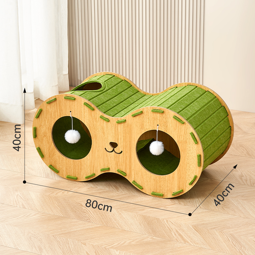 Green telescope-style felt cat house