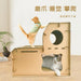 Cat Scratcher Cardboard Two-Level Cat House Scratching Post packaging and full view