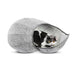 Celeste Origami convertible grey felt cat bed showing multiple configurations including a circular tunnel and a dome cave