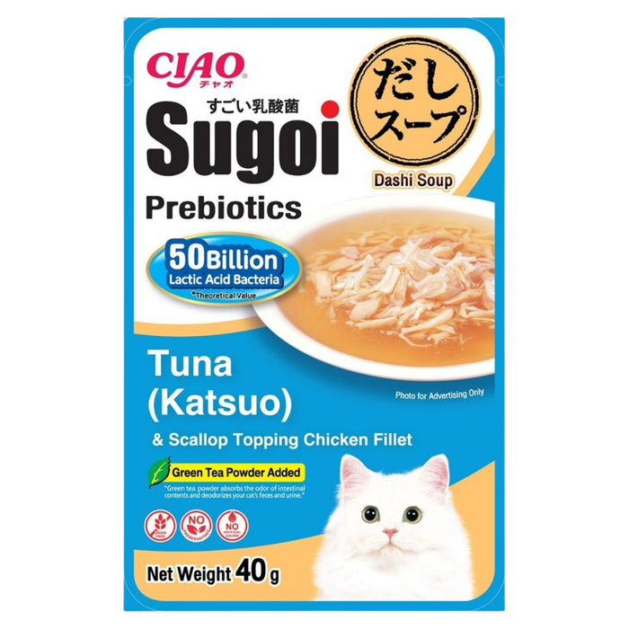 Ciao Sugoi Pouch Tuna Katsuo & Scallop Topping Chicken Fillet 40g IC442