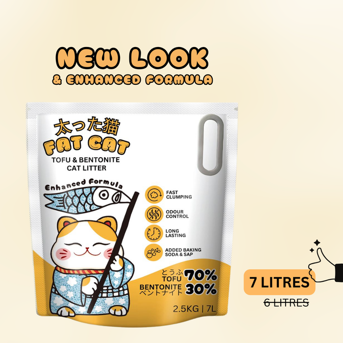 Fat Cat Tofu & Bentonite Baby Powder Cat Litter 2.5kg | 7L