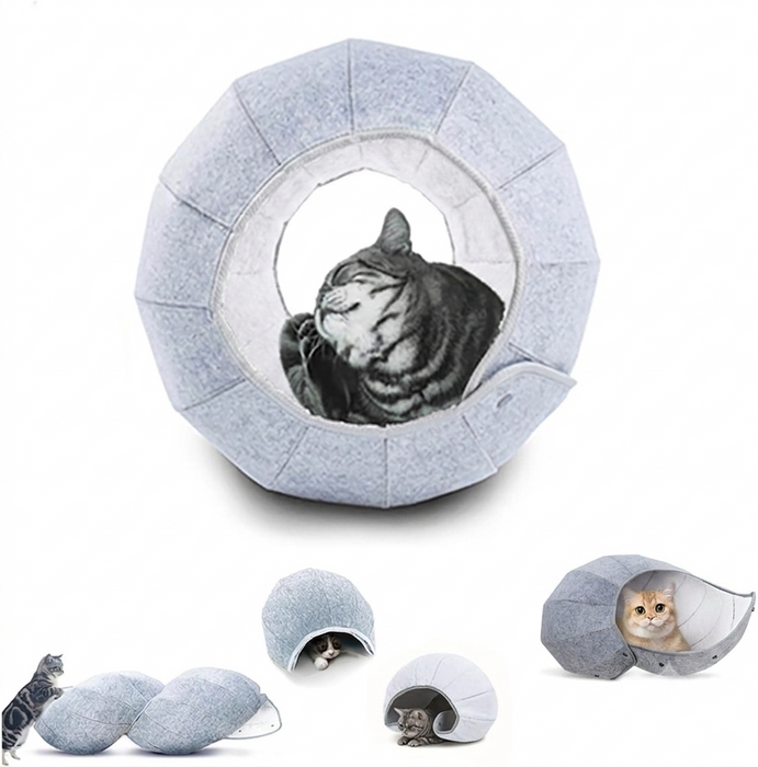 Celeste Origami Convertible Felt Cat Cave & Bed