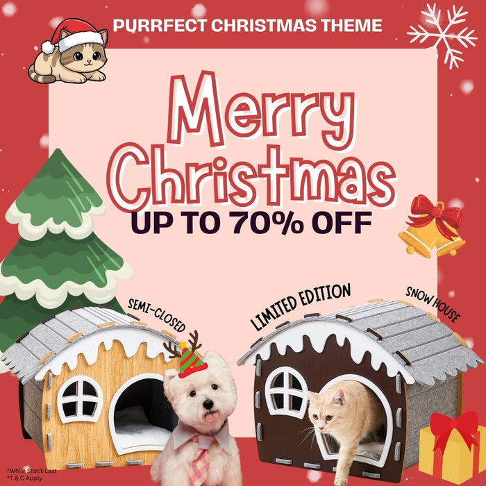 [X'MAS SPECIAL] Semi-Closed Felt Cat Nest – Size L Cozy Modern Cat House