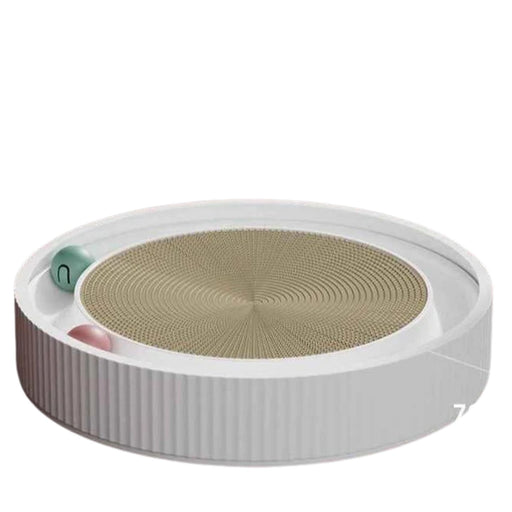 Interactive Cat Scratching Board with Ball & Scratch Bowl (White/XL)
